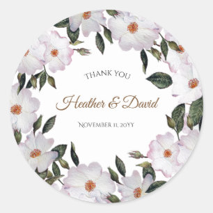 Waterverf Rozen Ballerina Floral Design Ronde Sticker