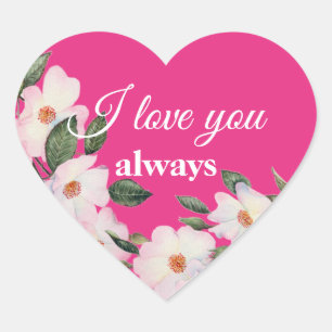 Waterverf Rozen Ballerina Floral Ik hou van je Hart Sticker