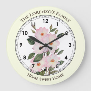 Waterverf Rozen Ballerina Floral Illustration Grote Klok