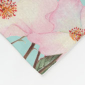 Waterverf Rozen Ballerina Floral Monogram Cirkel Fleece Deken (Hoek)