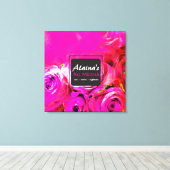 WATERVERF ROZEN BAT Mitzvah Memory Inlogbord Canvas Afdruk (Insitu (Houten vloer))