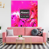 WATERVERF ROZEN BAT Mitzvah Memory Inlogbord Canvas Afdruk (Insitu (Woonkamer))