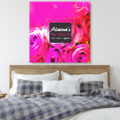 WATERVERF ROZEN BAT Mitzvah Memory Inlogbord Canvas Afdruk (Insitu (Slaapkamer))
