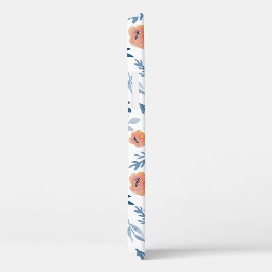 Waterverf Rozen: Blauwe bladeren naadloos Case-Mate iPhone Case (Achterkant / Rechts)