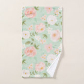 Waterverf Rozen Bloemen in Roze en Perzik Bad Handdoek (Handdoek)