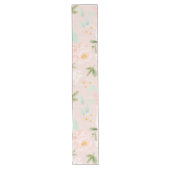 Waterverf Rozen Bloemen in Roze en Perzik Lange Tafelloper (Voorkant)