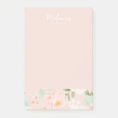 Waterverf Rozen Bloemen in Roze en Perzik Post-it® Notes (Voorkant)