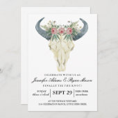 Waterverf Rozen Bohemian Wedding Kaart (Voorkant / Achterkant)