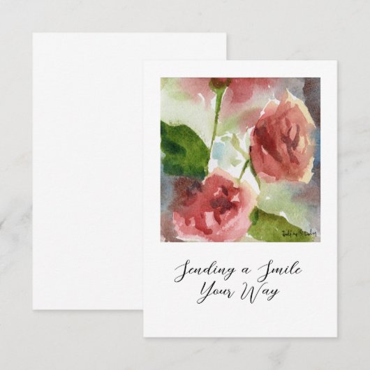 waterverf rozen briefkaart (Voorkant / Achterkant)
