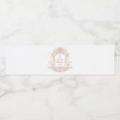 Waterverf Rozen Crest Doop Waterfles Etiket (Enkel label)