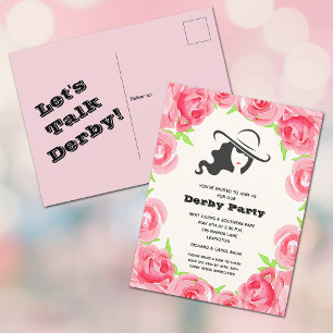 Waterverf Rozen Derby Party Briefkaart