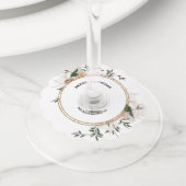 Waterverf Rozen Elegance Wedding Wine Label (Dichtbij)