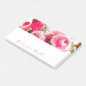 Waterverf Rozen Elegant Script Bloemen Sjabloon Post-it® Notes (Schuin)