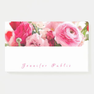 Waterverf Rozen Elegant Script Bloemen Sjabloon Post-it® Notes