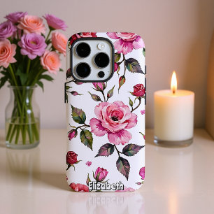 Waterverf Rozen en bladeren iPhone 16 Pro Hoesje