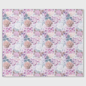 Waterverf rozen en brandkranen. cadeaupapier (Vlak)