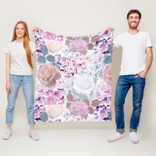 Waterverf rozen en brandkranen. fleece deken