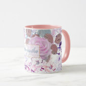 Waterverf rozen en hydrangeas mok (Voorkant rechts)