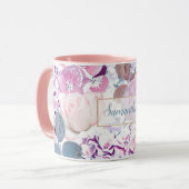 Waterverf rozen en hydrangeas mok (Voorkant links)