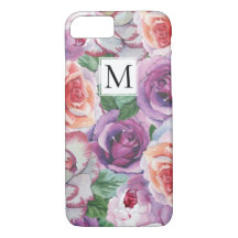 Waterverf rozen en monogram floraal