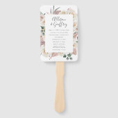 Waterverf Rozen en Orchids Wedding Programme Handwaaier (Voorkant)