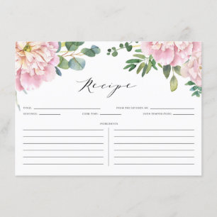 Waterverf Rozen & Eucalyptus Bridal Recipe Informatiekaartje