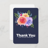 Waterverf Rozen Floral Bouquet bedankt (Voorkant / Achterkant)