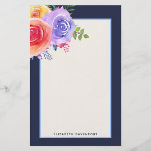 Waterverf Rozen Floral Bouquet Briefpapier