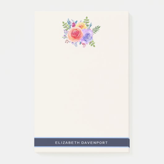 Waterverf Rozen Floral Bouquet Post-it® Notes (Voorkant)