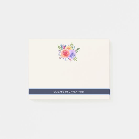Waterverf Rozen Floral Bouquet Post-it® Notes (Voorkant)