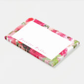 Waterverf Rozen Flowers Elegant Hand Script Name Post-it® Notes (Schuin)