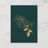 Waterverf Rozen Goud en Groen Details Informatiekaartje (Achterkant)