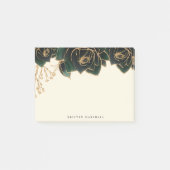 Waterverf Rozen Goud en Groen Monogram Post-it® Notes (Voorkant)