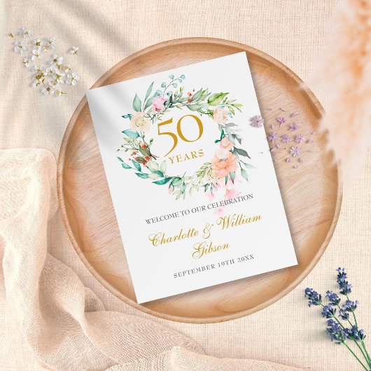 Waterverf Rozen Greenery Floral Menu Keuze RSVP