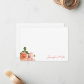 Waterverf Rozen handgeschreven Sjabloon tekst scri (Voorkant / Achterkant in situ)