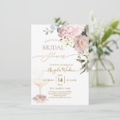 Waterverf Rozen Hydrangea Vrijgezellenfeest Kaart (Staand voorkant)