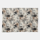 Waterverf Rozen in Beige, Zwart, Cream Theedoek (Horizontaal)