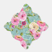 Waterverf Rozen in roze Aqua Glitter Persoonlijk Bedankdoosjes (Uitgevouwen)