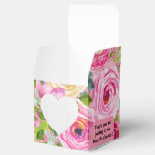 Waterverf Rozen in Roze Glitter Gepersonaliseerd Bedankdoosjes (Geopend)