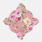 Waterverf Rozen in Roze Glitter Gepersonaliseerd Bedankdoosjes (Uitgevouwen)