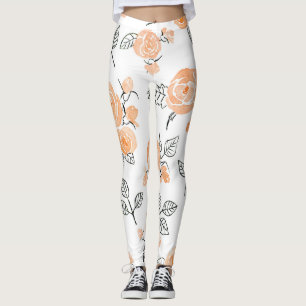 Waterverf Rozen: inkt witte achtergrond Leggings