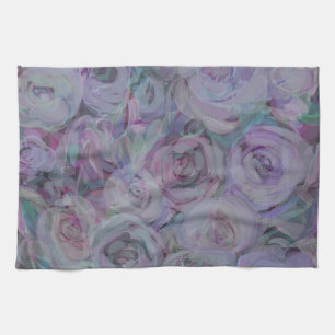 Waterverf Rozen lavender Theedoek