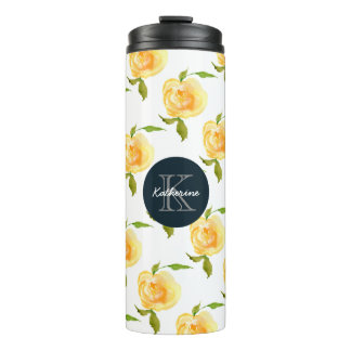 Waterverf Rozen Monogram Thermosbeker