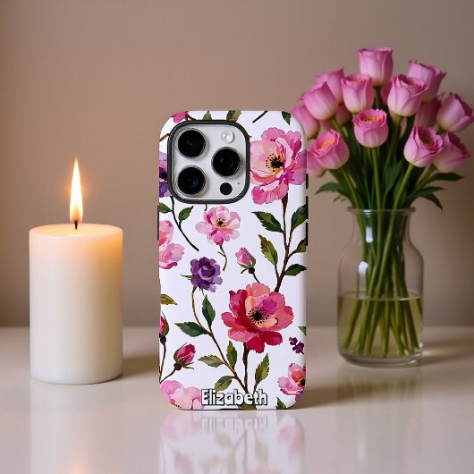 Waterverf Rozen naadloos patroon Case-Mate iPhone Case