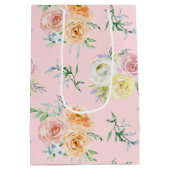 Waterverf Rozen op Blush Pink Medium Cadeauzakje (Achterkant)