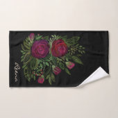 Waterverf rozen op een zwarte achtergrond, waterve bad handdoek (Handdoek)