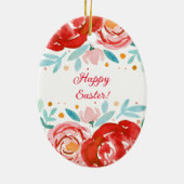 Waterverf rozen Pasen keramisch Ornament (Achterkant)