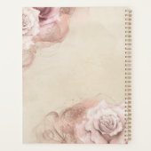 Waterverf Rozen Rustic Glam Wedding Parchment Planner (Achterkant)