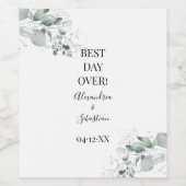 Waterverf Rozen Vrijgezellenfeest paren bruiloft Wijn Etiket (Enkel label)