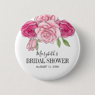 Waterverf Rozen Vrijgezellenfeest Pinback Button